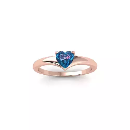 Heart Basket Diamond Ring 3d Model and Render