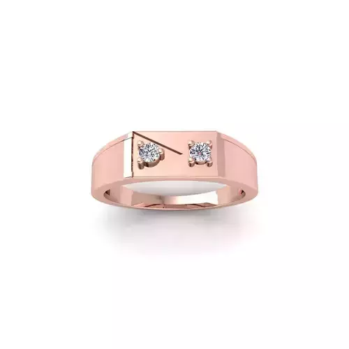 Two Stone Mens Ring 3d Model and Render