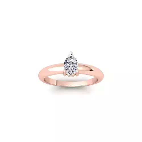Pear Solitaire Diamond Ring 3d Model and Render 3D print model