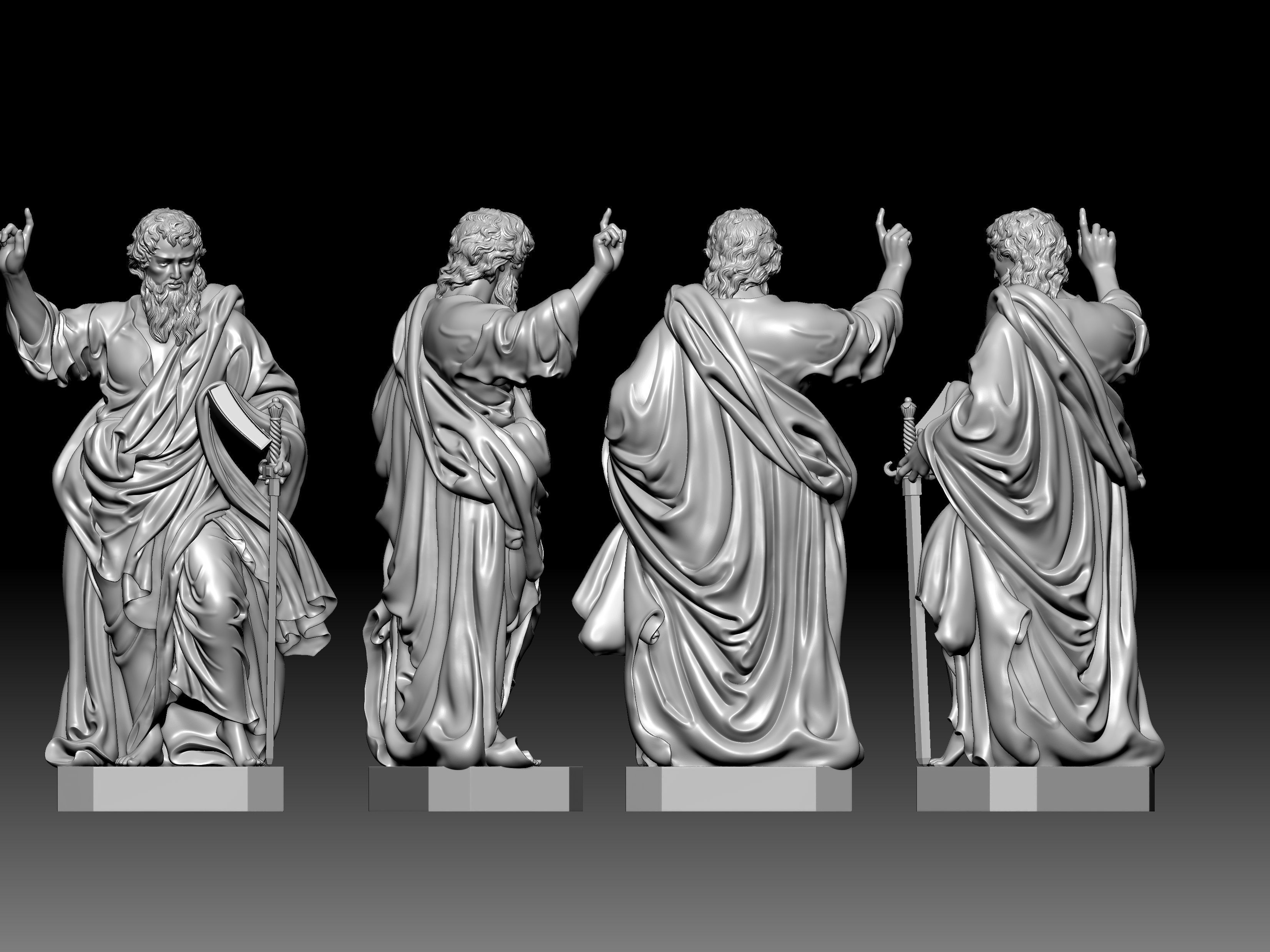 3D model of Saint Paul statue 3D print model_3