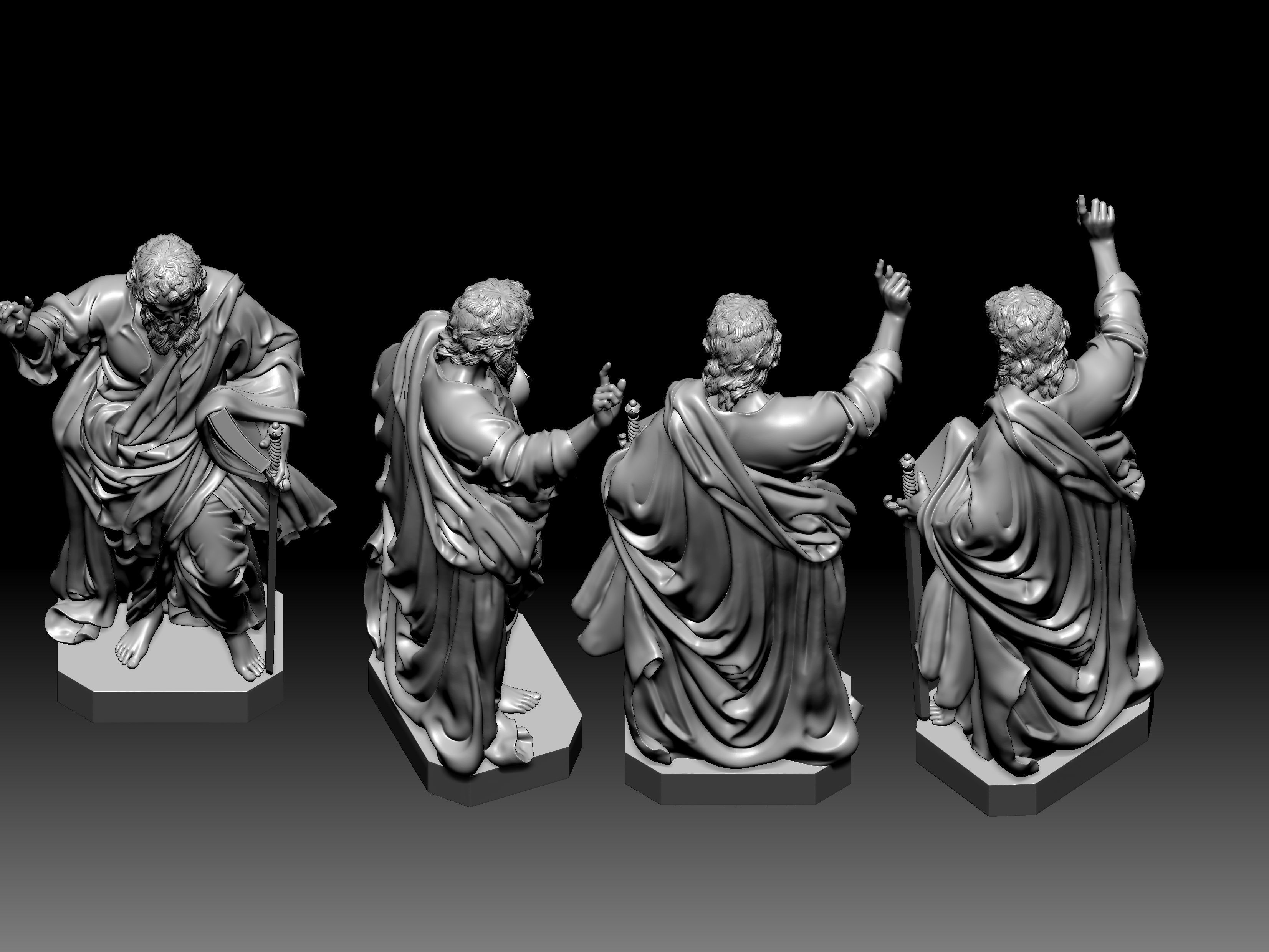 3D model of Saint Paul statue 3D print model_4
