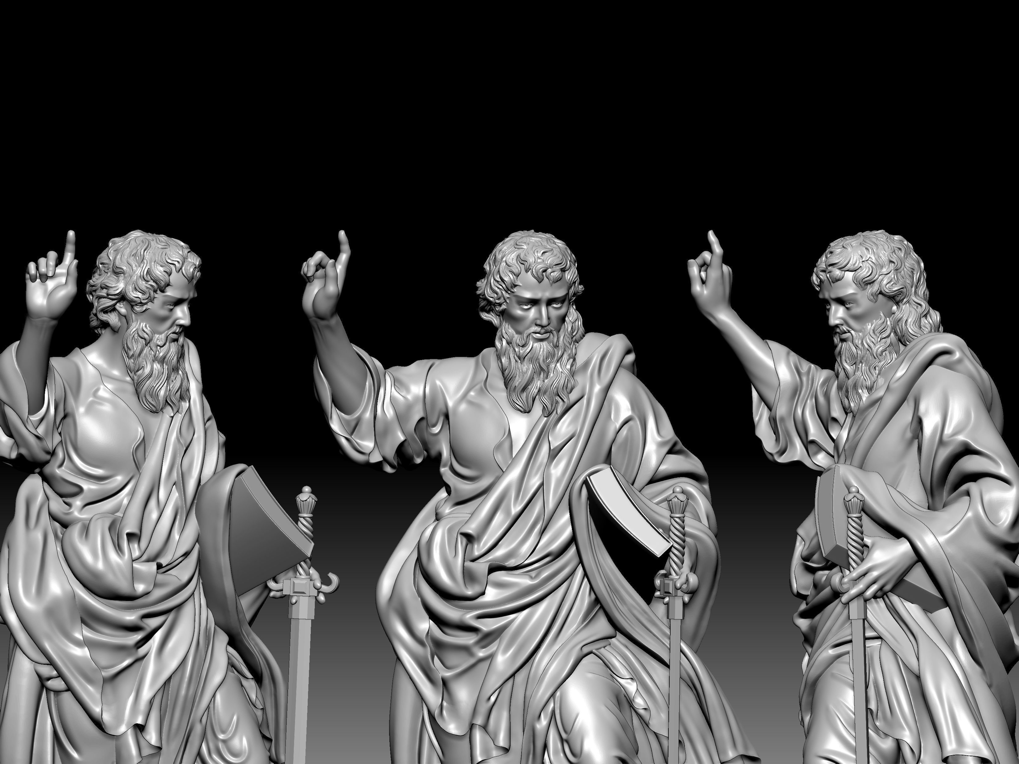 3D model of Saint Paul statue 3D print model_5
