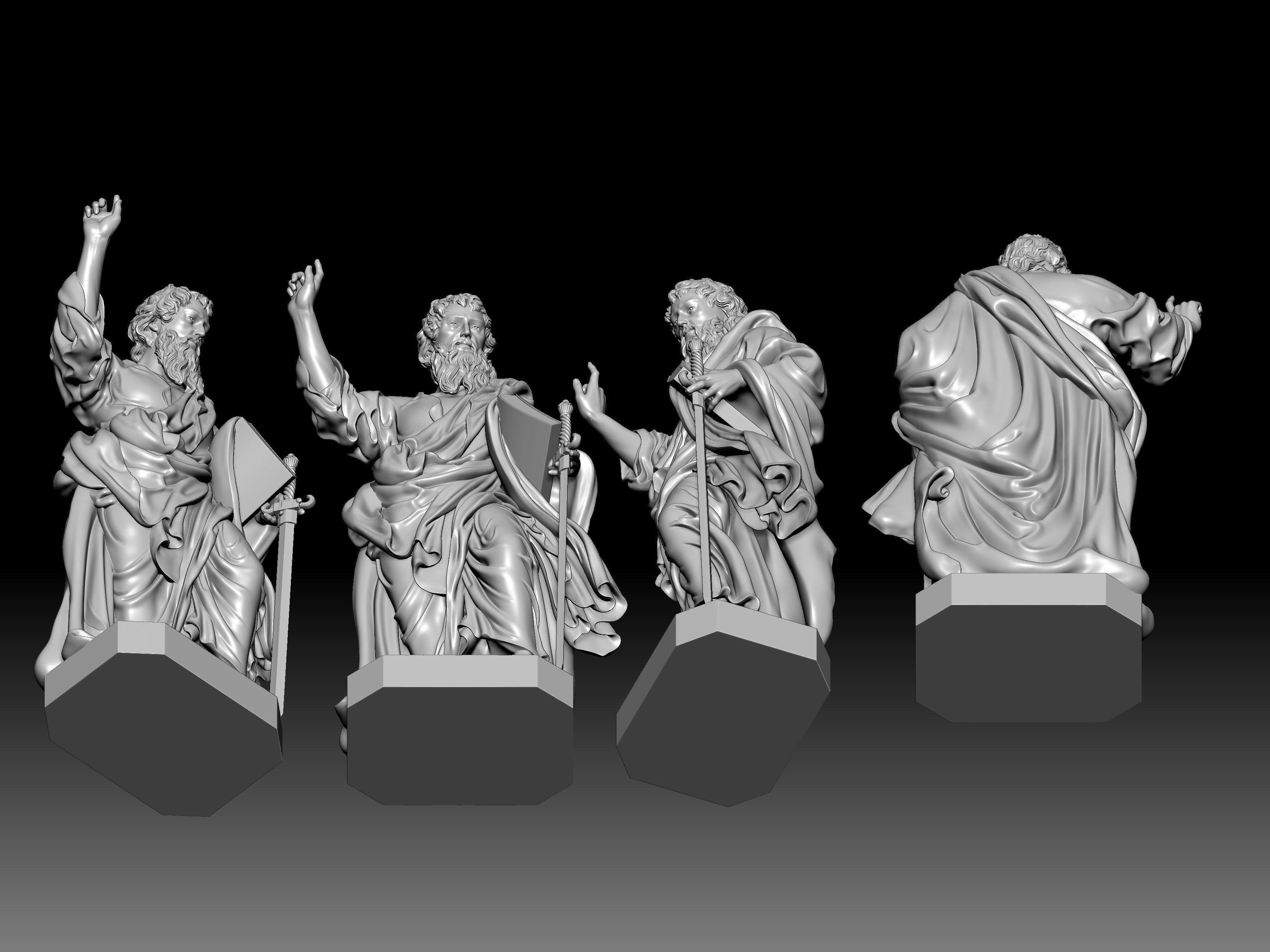 3D model of Saint Paul statue 3D print model_1