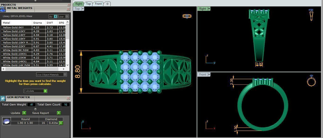 Mens Diamond Ring 3d Model and Render 3D print model_9