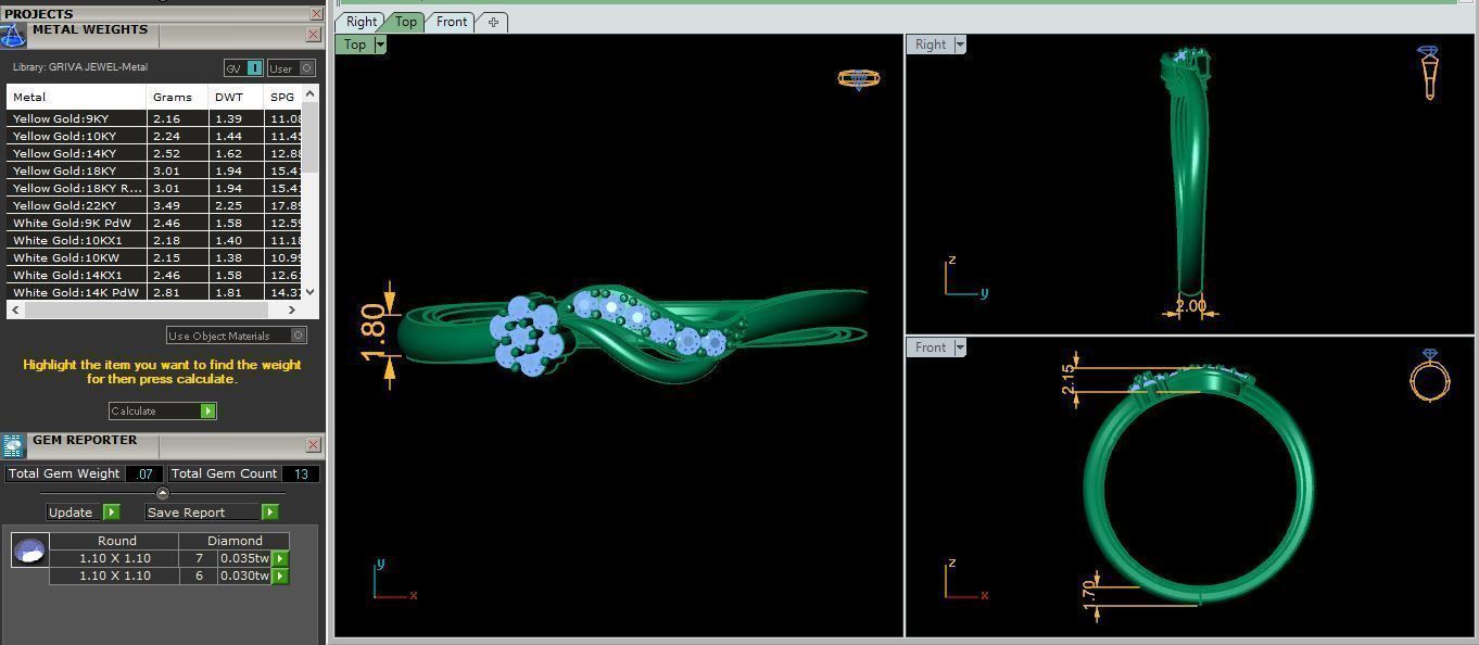 Light Weight Engagement Diamond Ring 3d Model and Render 3D print model_18