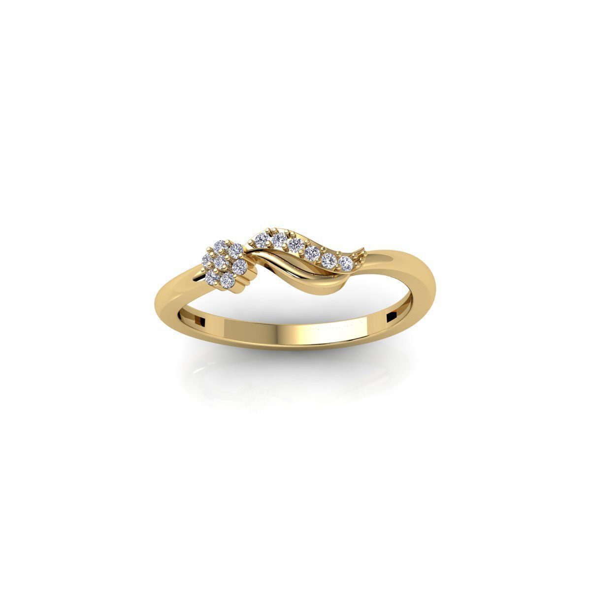 Light Weight Engagement Diamond Ring 3d Model and Render 3D print model_1