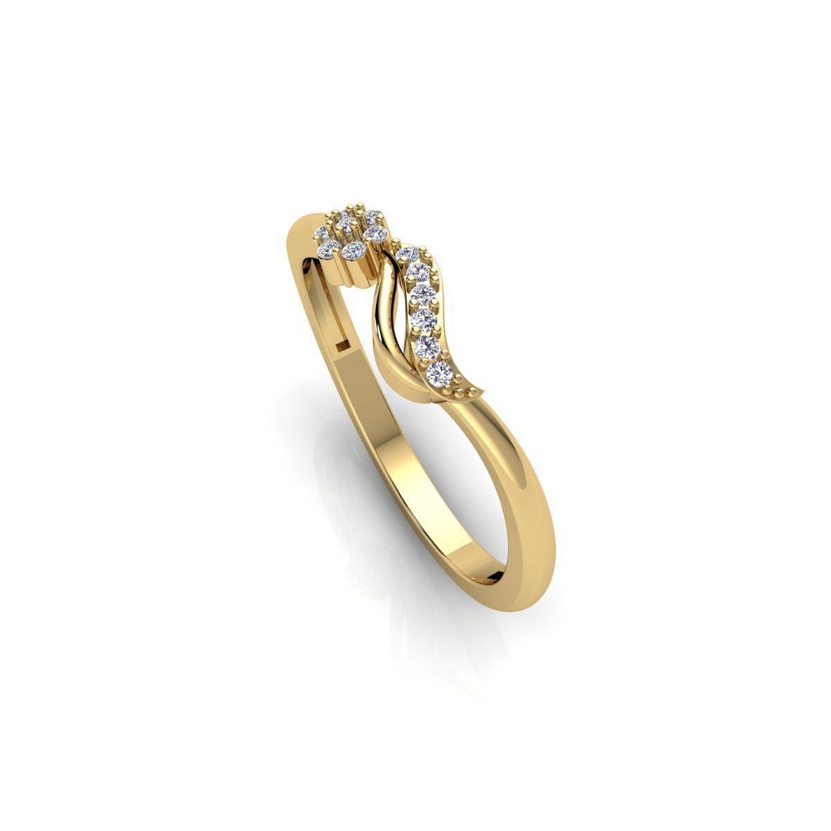 Light Weight Engagement Diamond Ring 3d Model and Render 3D print model_12