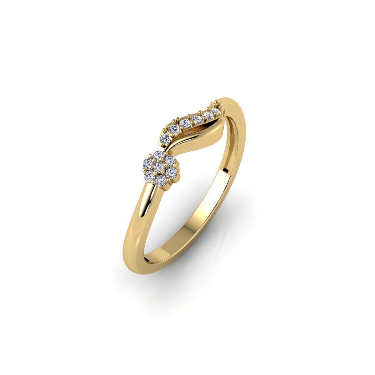 Light Weight Engagement Diamond Ring 3d Model and Render 3D print model_6