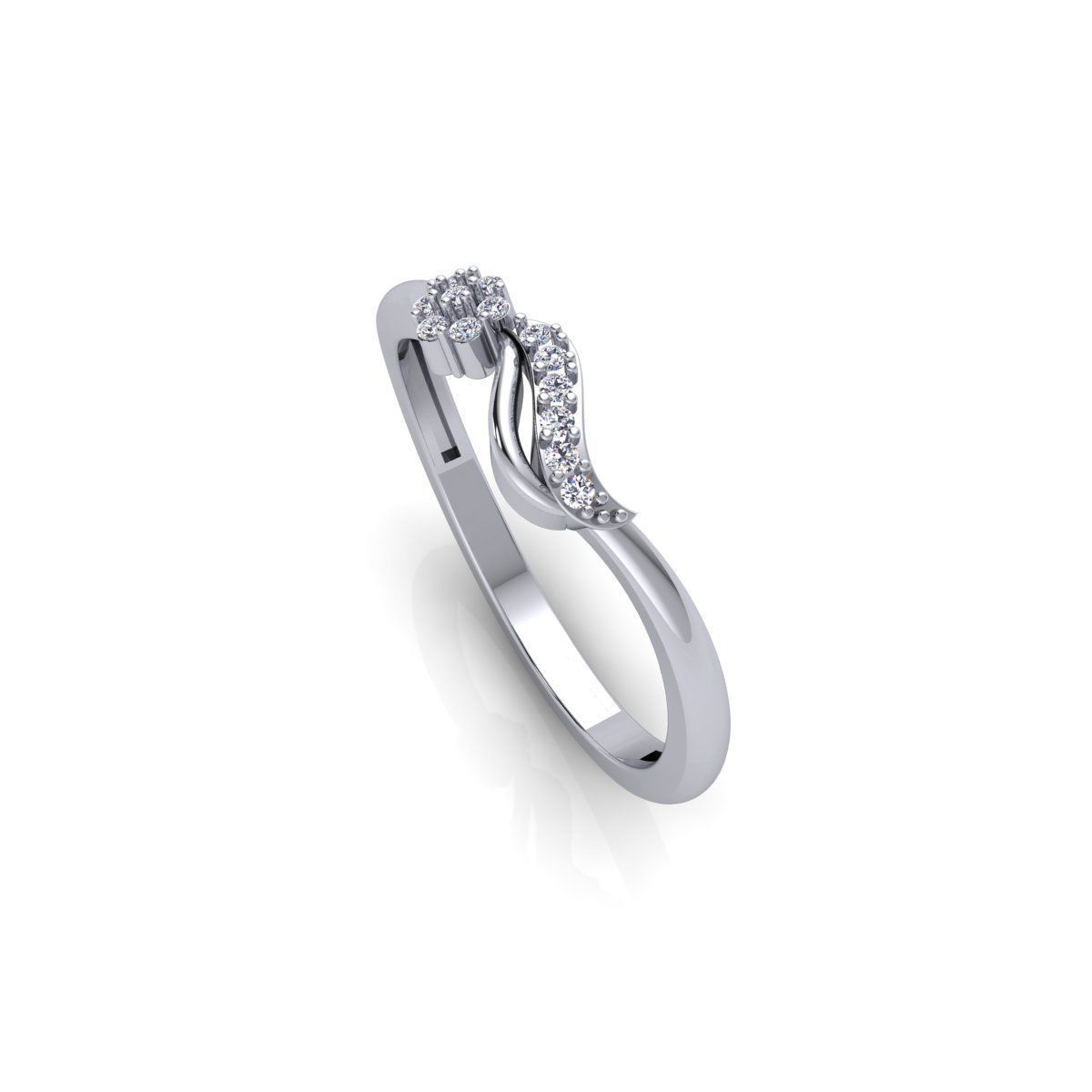 Light Weight Engagement Diamond Ring 3d Model and Render 3D print model_16
