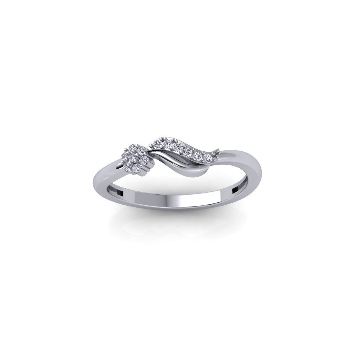 Light Weight Engagement Diamond Ring 3d Model and Render 3D print model_4