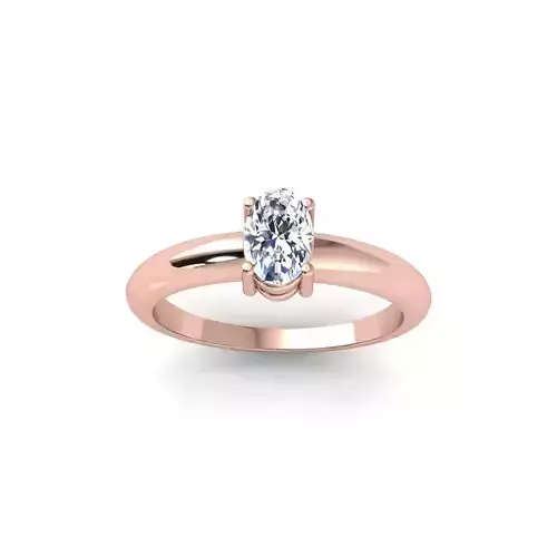 Oval Solitaire Ring 3d Model and Render 