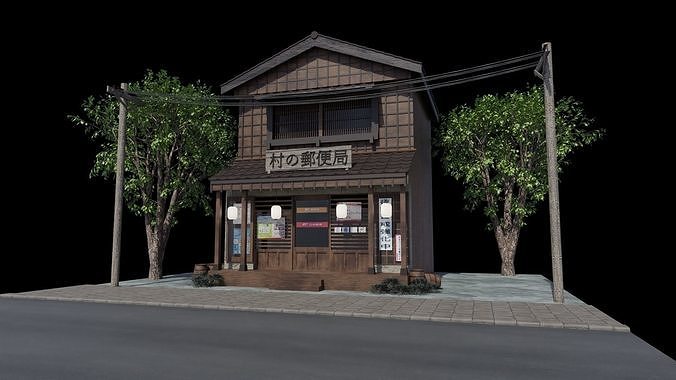 Japanese old post office 3D model | CGTrader