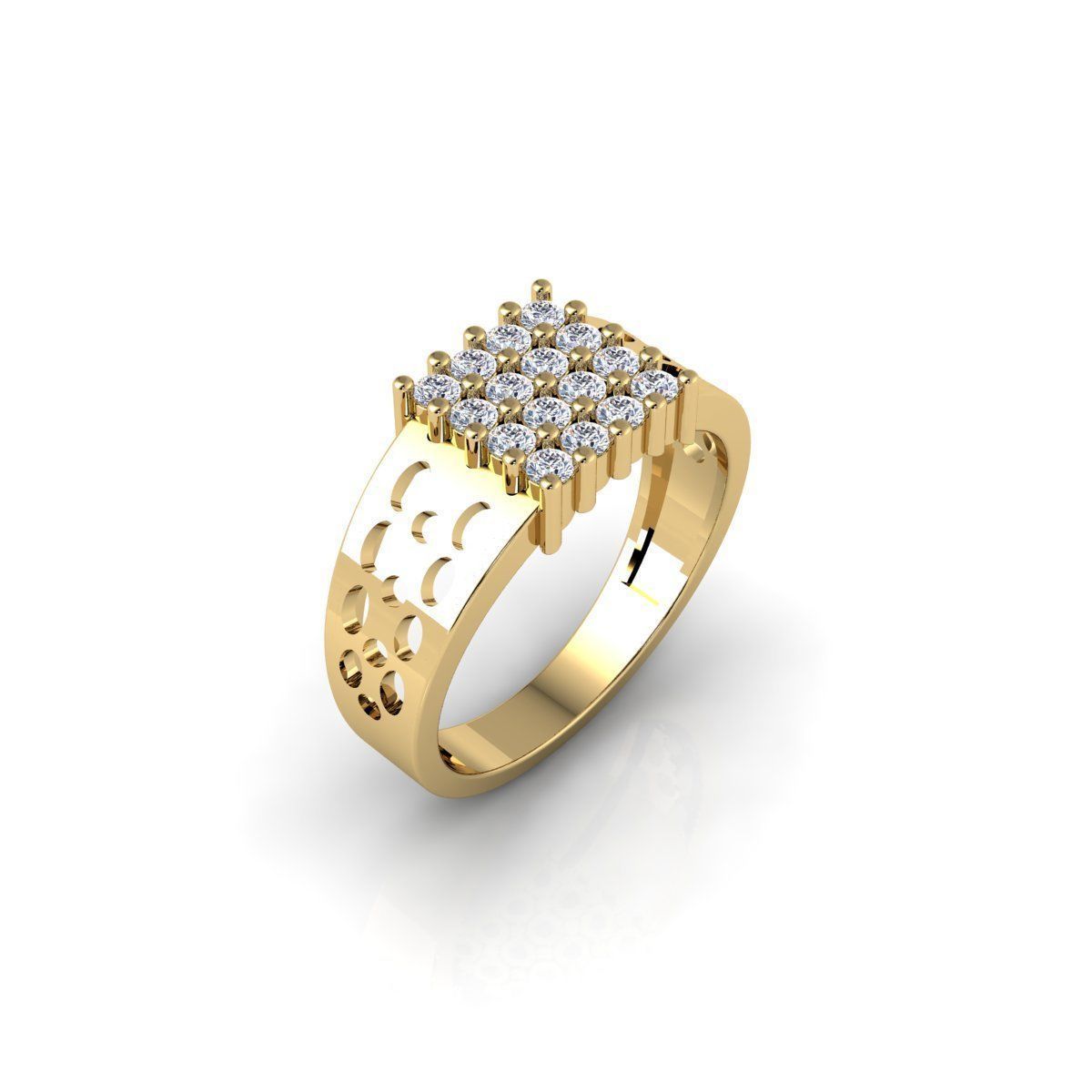 Mens Diamond Ring 3d Model and Render 3D print model_3