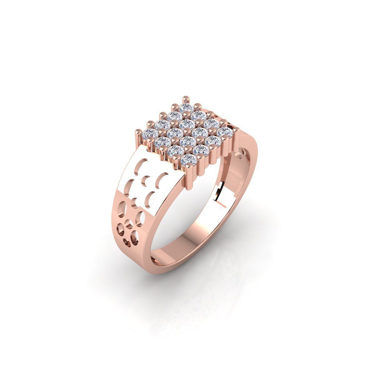 Mens Diamond Ring 3d Model and Render 3D print model_4