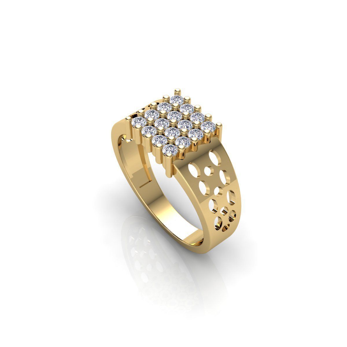 Mens Diamond Ring 3d Model and Render 3D print model_6
