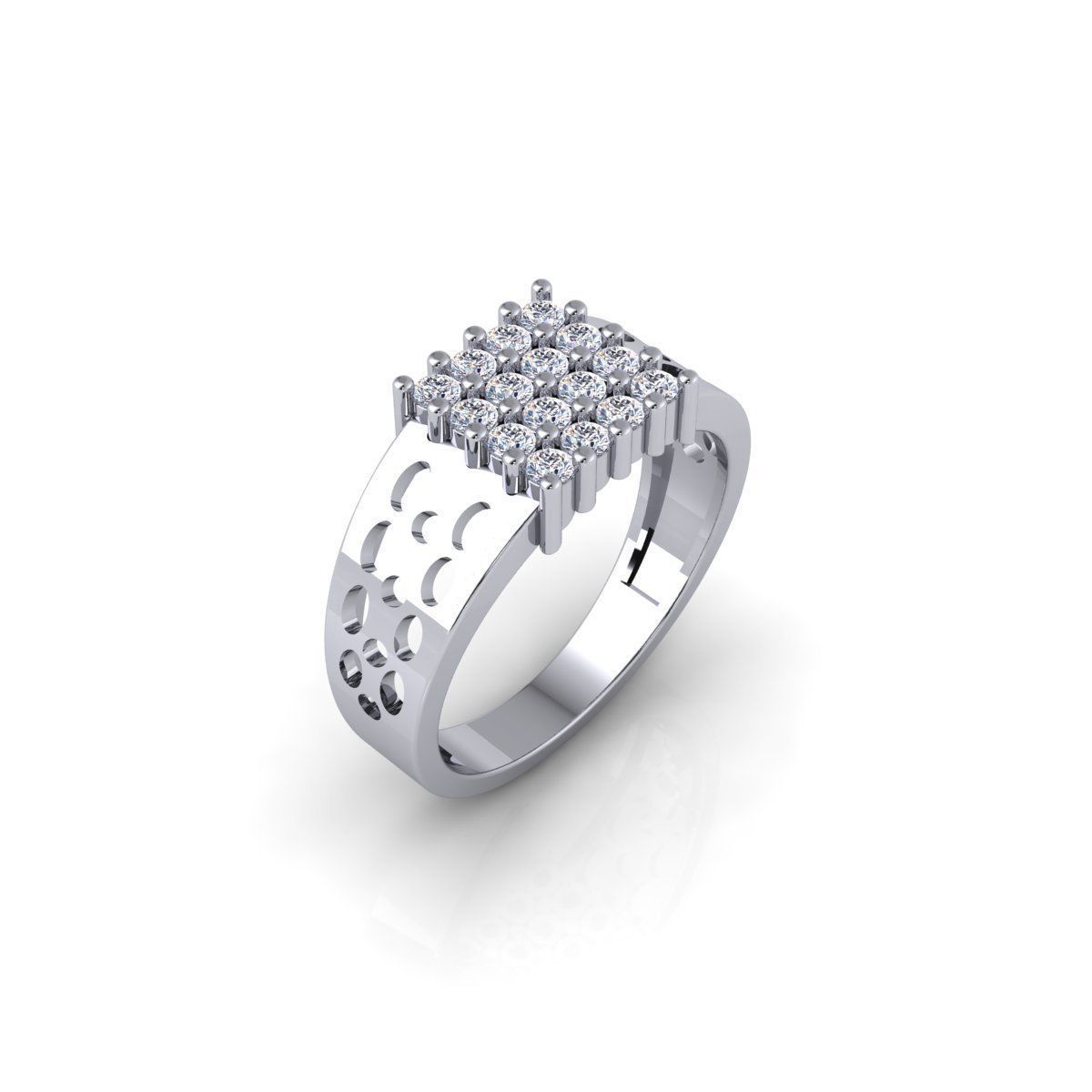 Mens Diamond Ring 3d Model and Render 3D print model_5