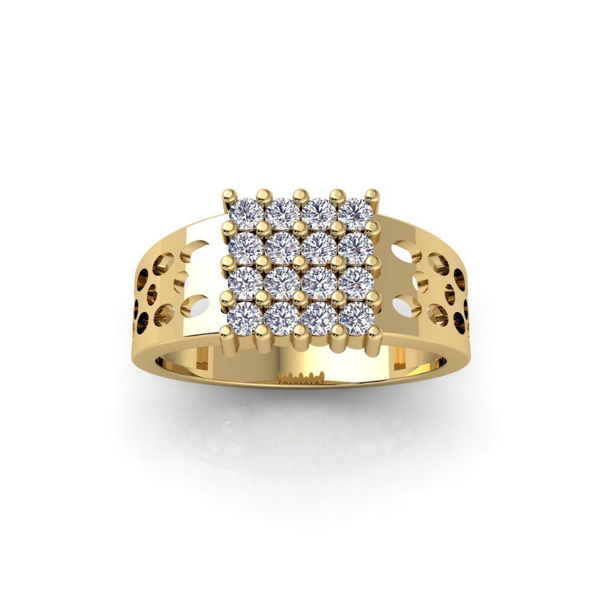 Mens Diamond Ring 3d Model and Render 3D print model_1