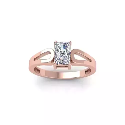 Radiant Engagement Ring 3d model and Render 
