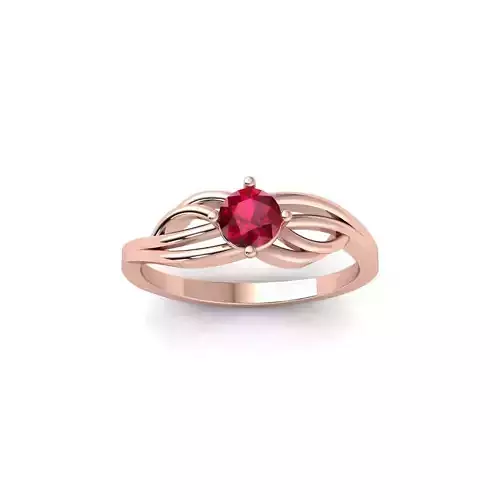 Ruby Solitair Ring 3d Model and Render 