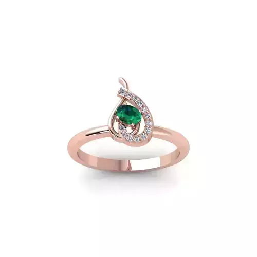 Oval Engagement Ring 3d Model and Render 