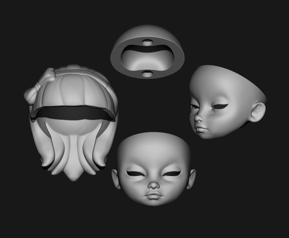 Emilia - 3D BJD model Bjd doll for 3d printing popovy 3d model 3D print model_6