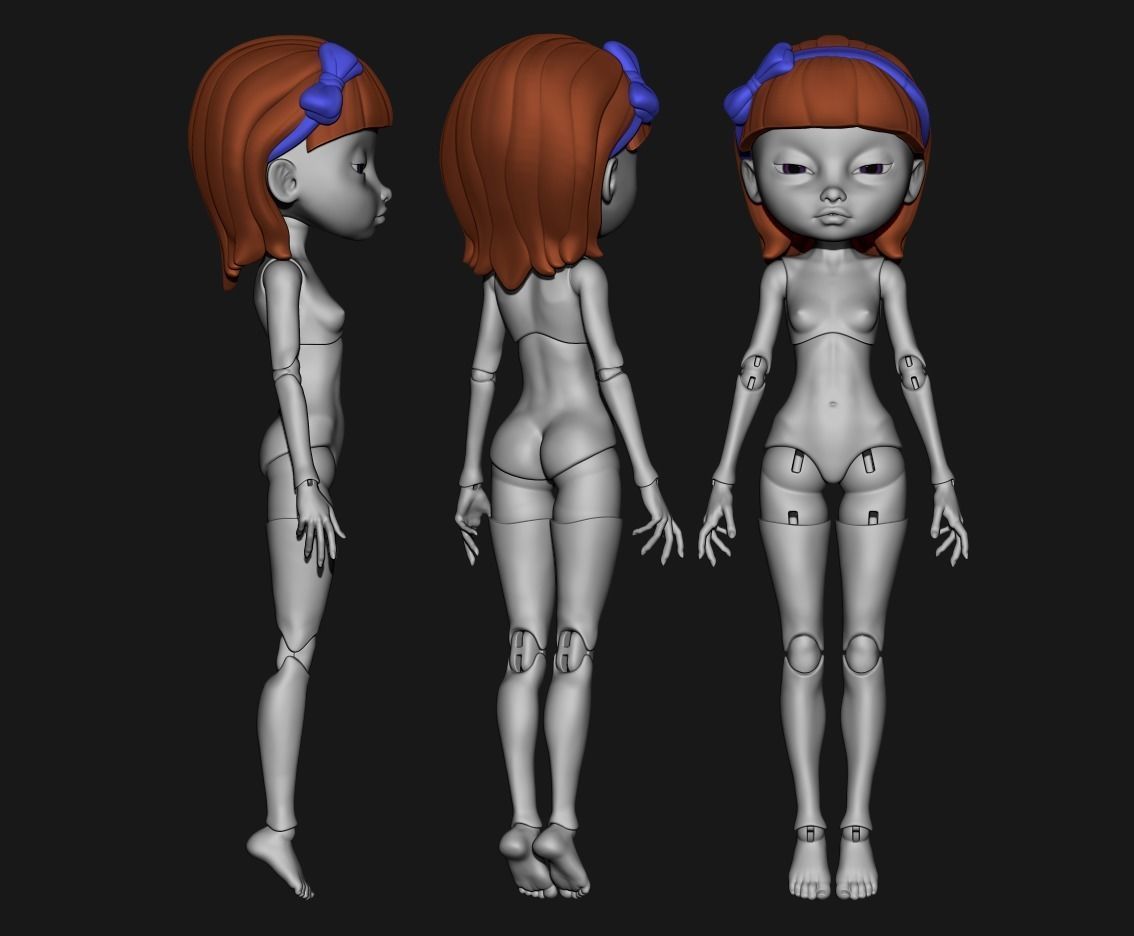 Emilia - 3D BJD model Bjd doll for 3d printing popovy 3d model 3D print model_1