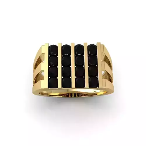 Channel Set Onyx Diamond Ring 3d Model 3D print model