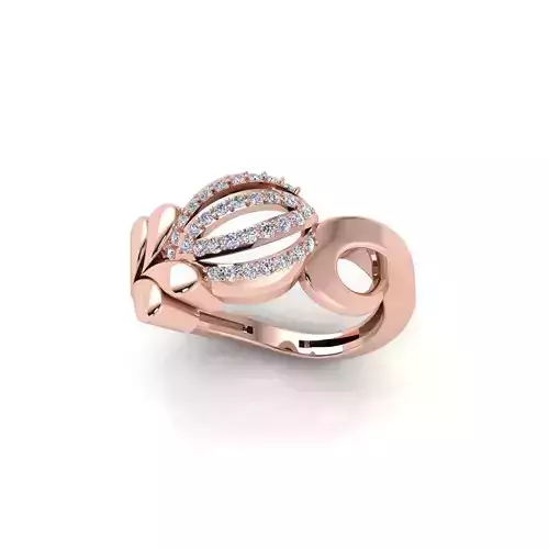 Fancy Design Engagement Ring 3d Model and Render 