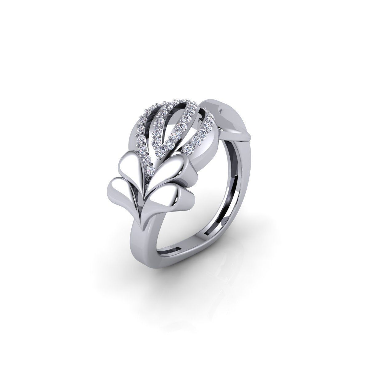 Fancy Design Engagement Ring 3d Model and Render 3D print model_5