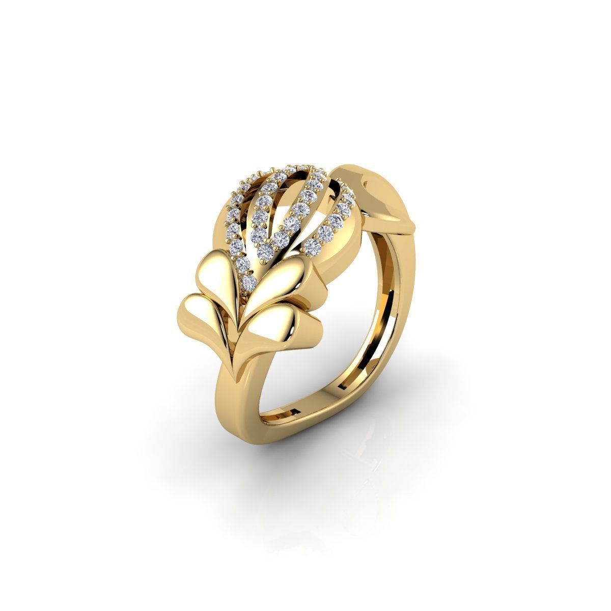Fancy Design Engagement Ring 3d Model and Render 3D print model_3