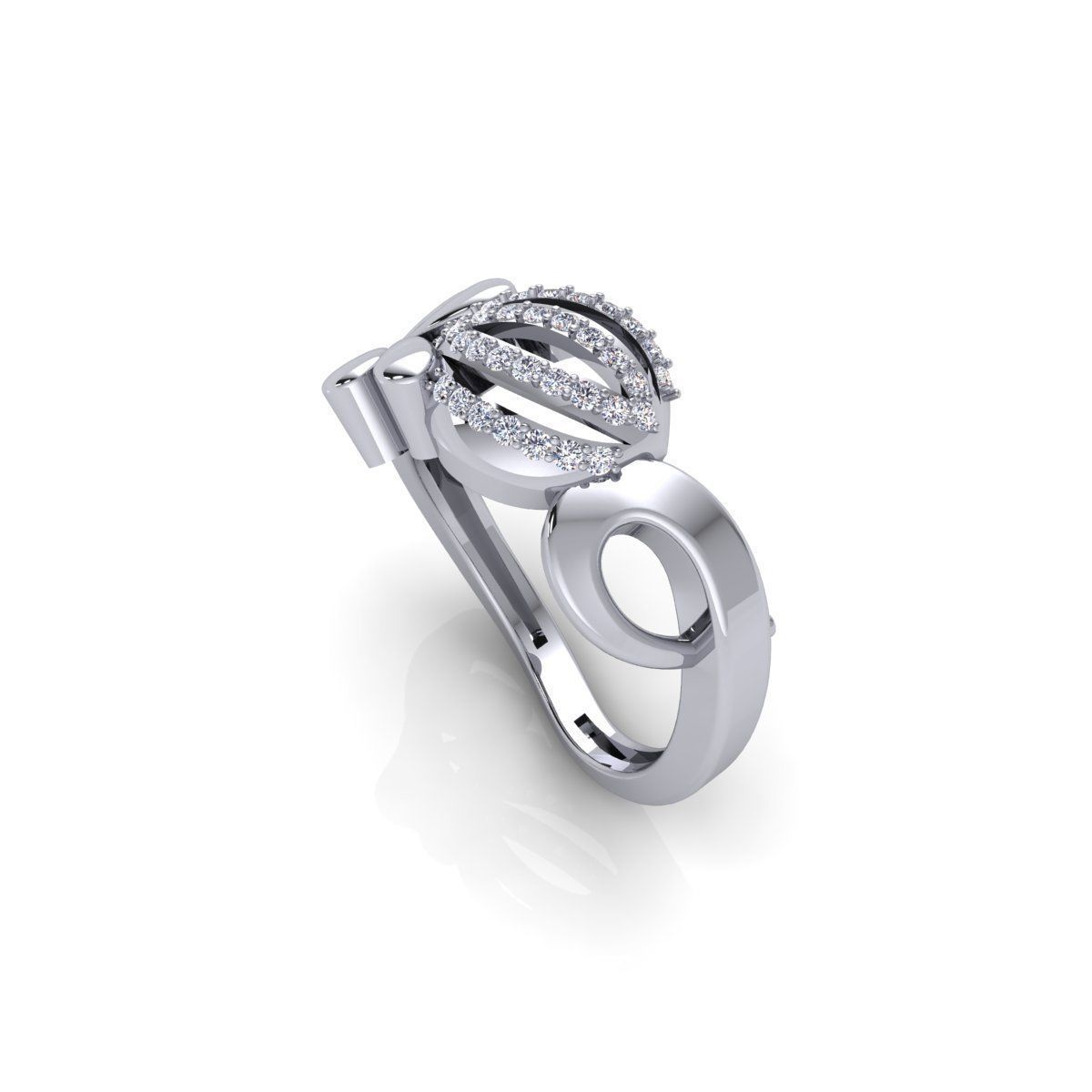 Fancy Design Engagement Ring 3d Model and Render 3D print model_8