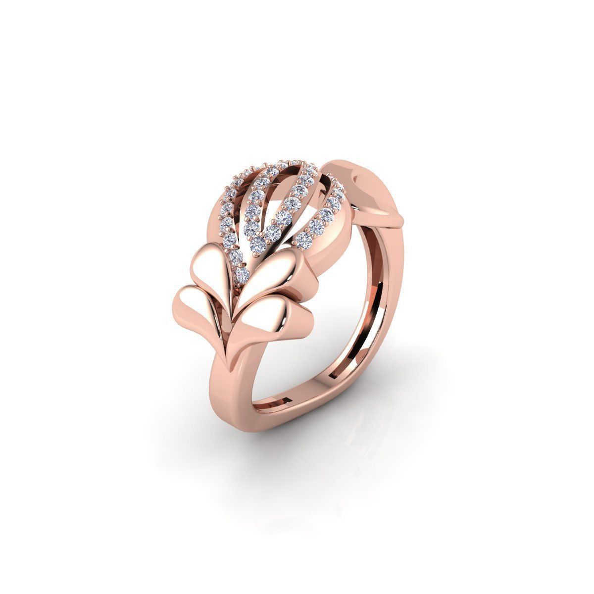 Fancy Design Engagement Ring 3d Model and Render 3D print model_4