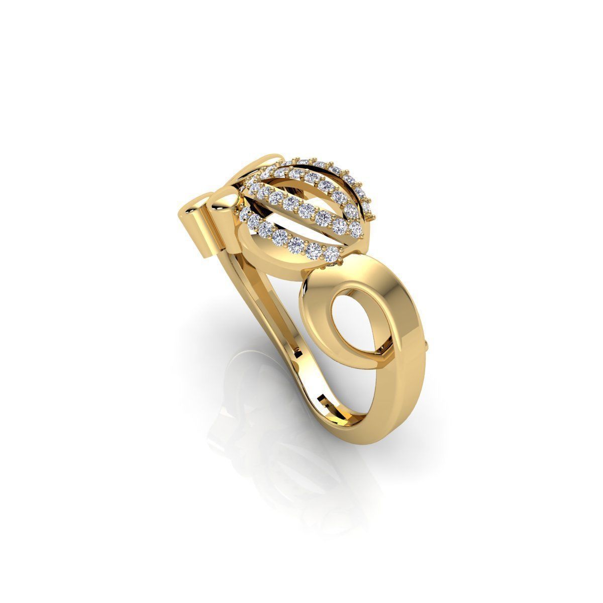 Fancy Design Engagement Ring 3d Model and Render 3D print model_6