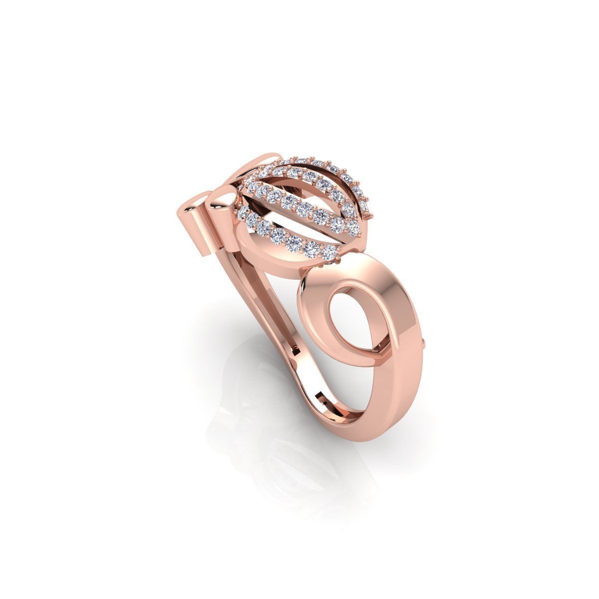 Fancy Design Engagement Ring 3d Model and Render 3D print model_7