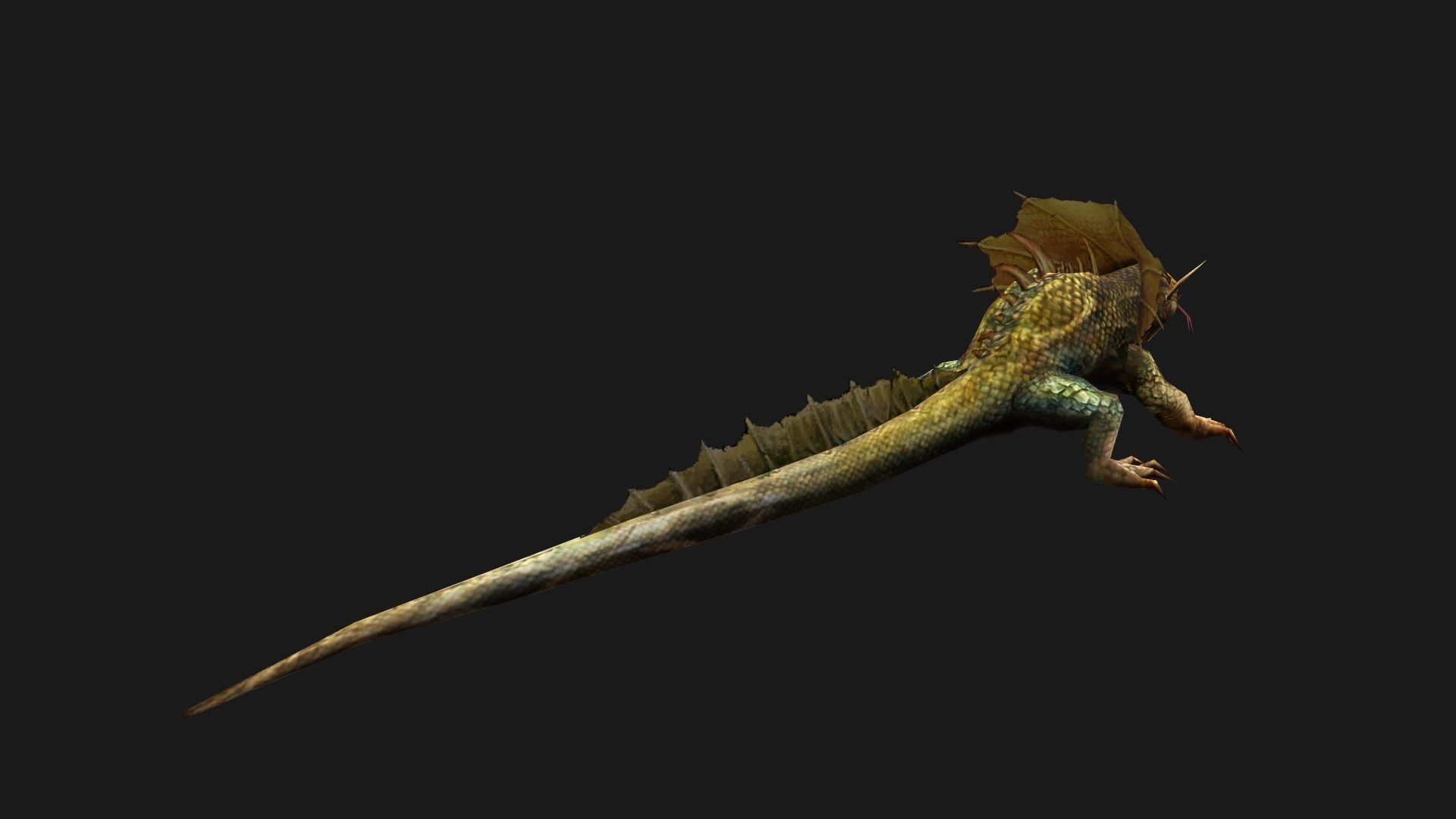 Animated Frill-Necked Lizard Low-poly 3D model_8