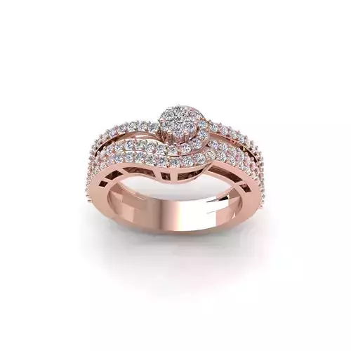 Flower With Set Ring design 3d Model and Render 3D print model