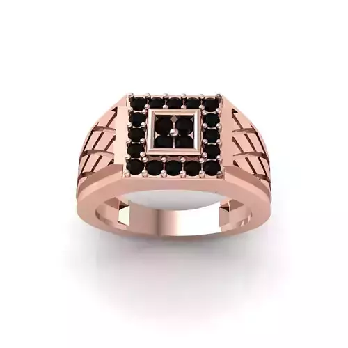 Mens Onix Stone Ring 3d Model and Render 