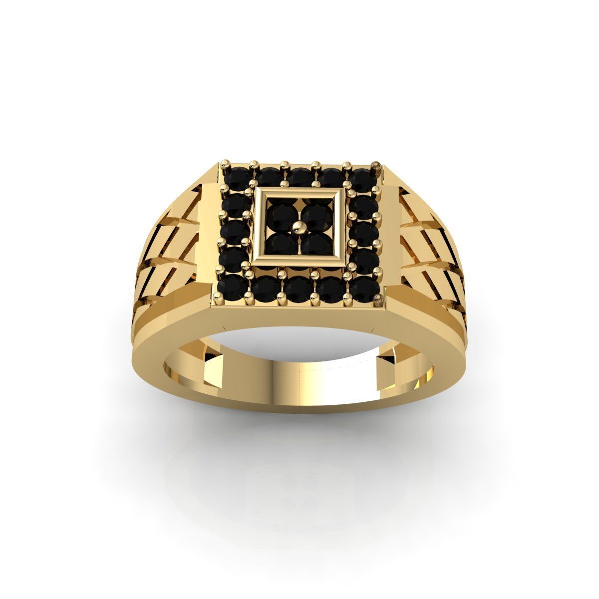 Mens Onix Stone Ring 3d Model and Render 3D print model_1