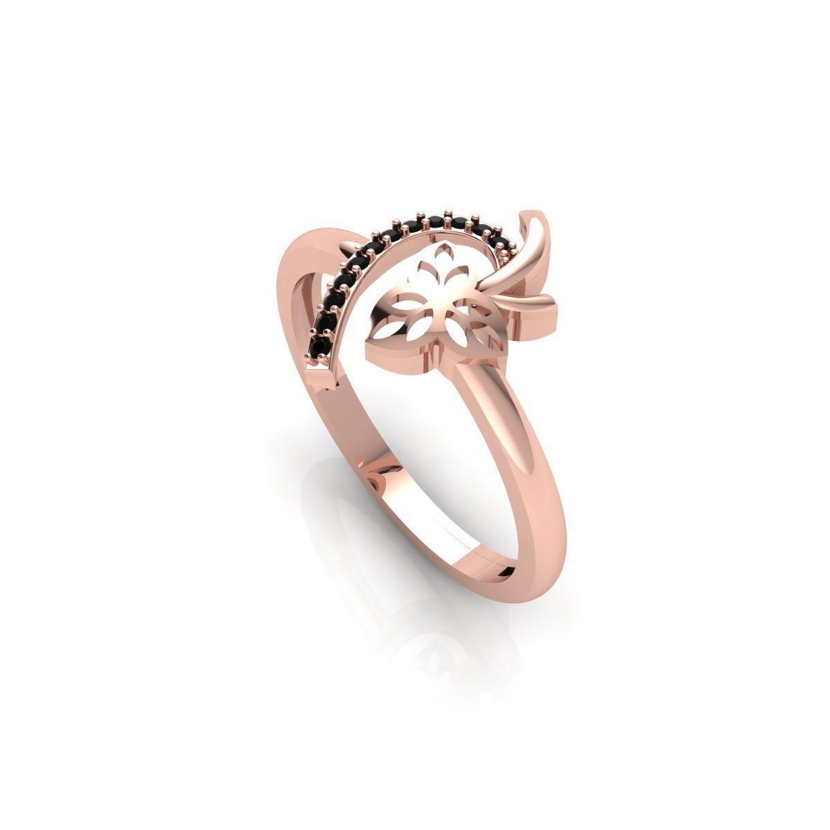 Black Stone Diamond Ring 3d Model and Render 3D print model_7