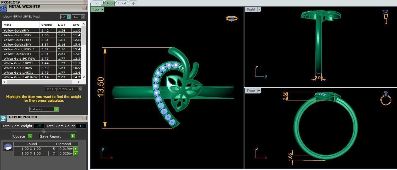 Black Stone Diamond Ring 3d Model and Render 3D print model_9