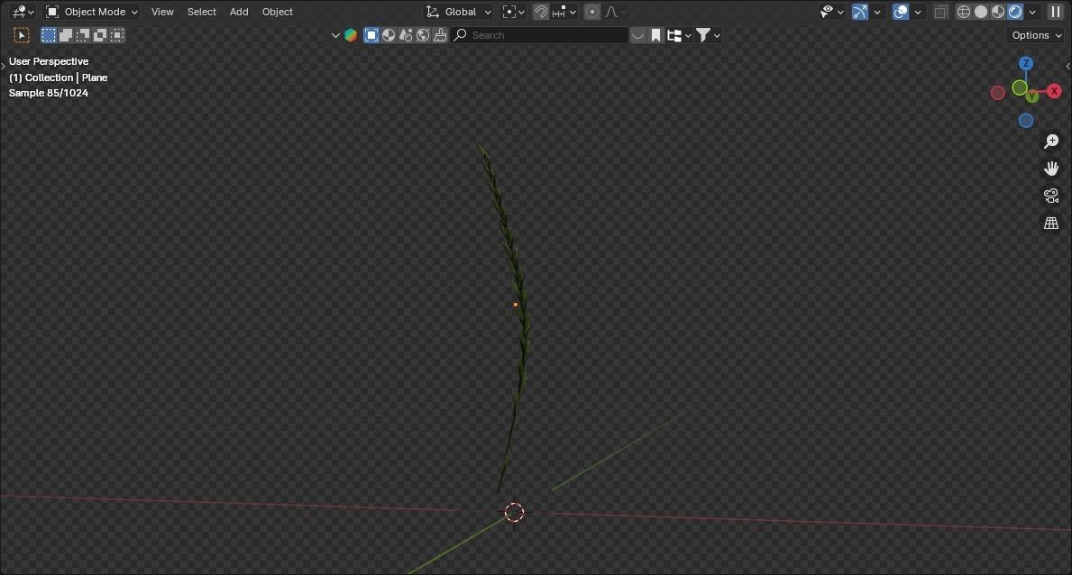 spikelet lowpoly grass Low-poly 3D model_4