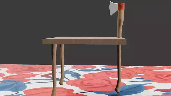 3d innovative axe table design 