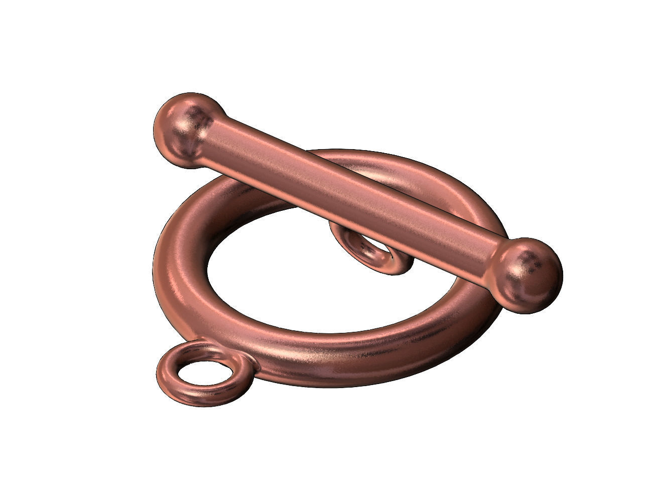 Round wire toggle clasp 3D print model_9