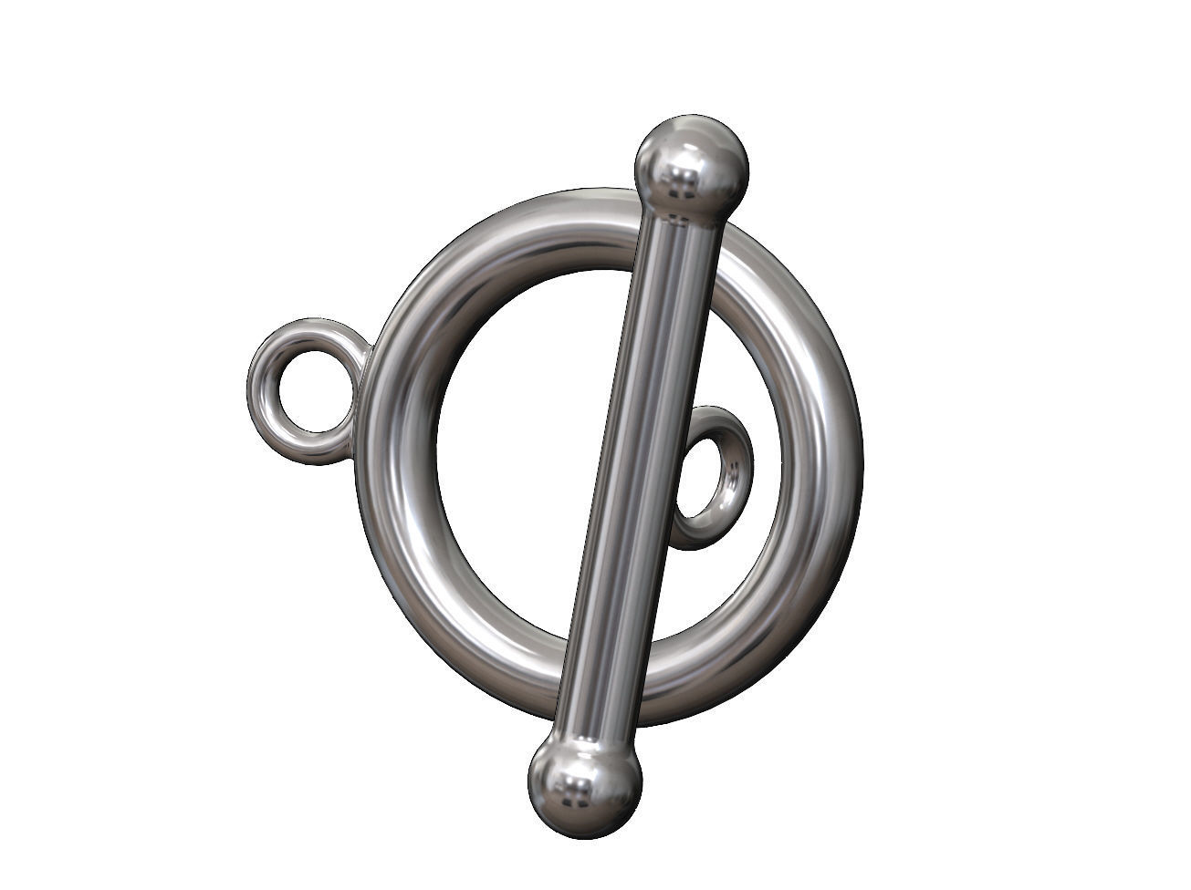 Round wire toggle clasp 3D print model_10