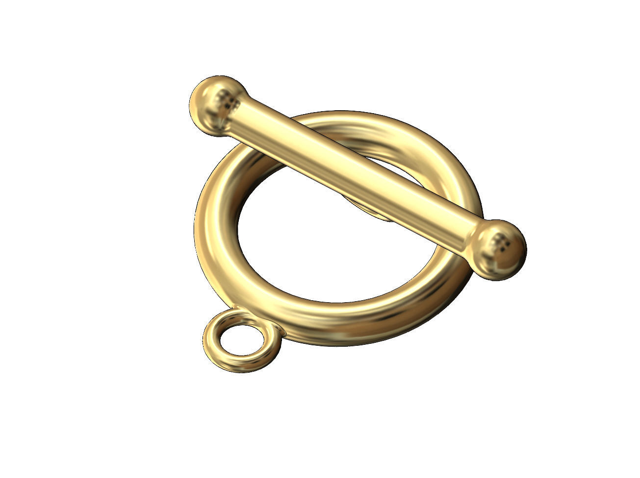 Round wire toggle clasp 3D print model_2