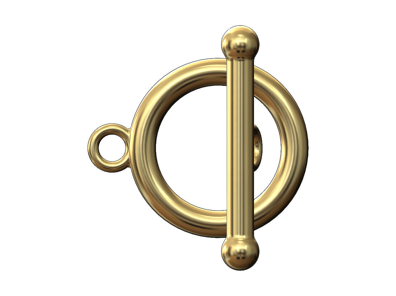 Round wire toggle clasp 3D print model_1