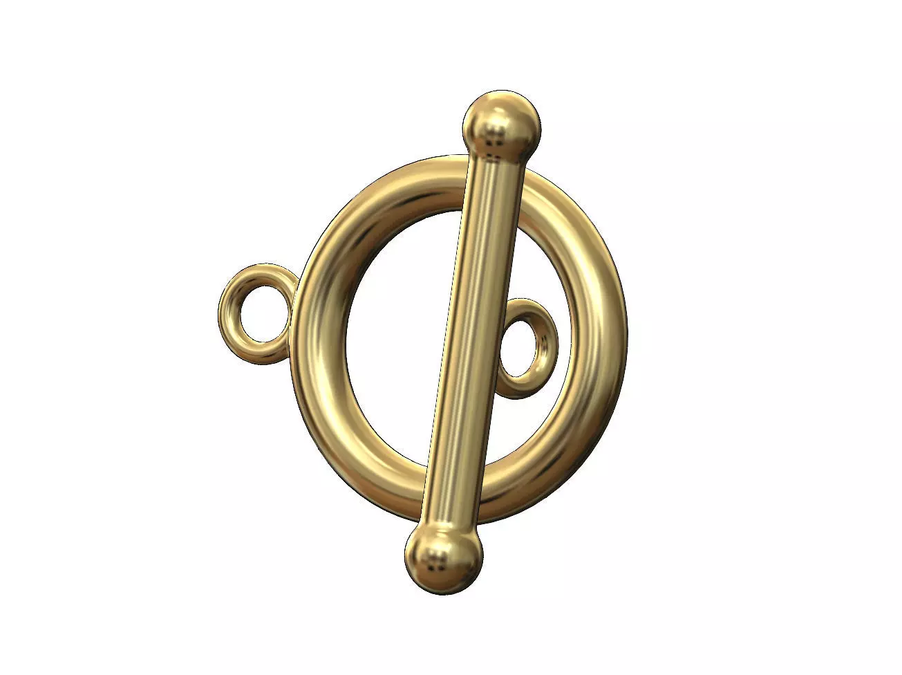 Round wire toggle clasp 3D print model_0