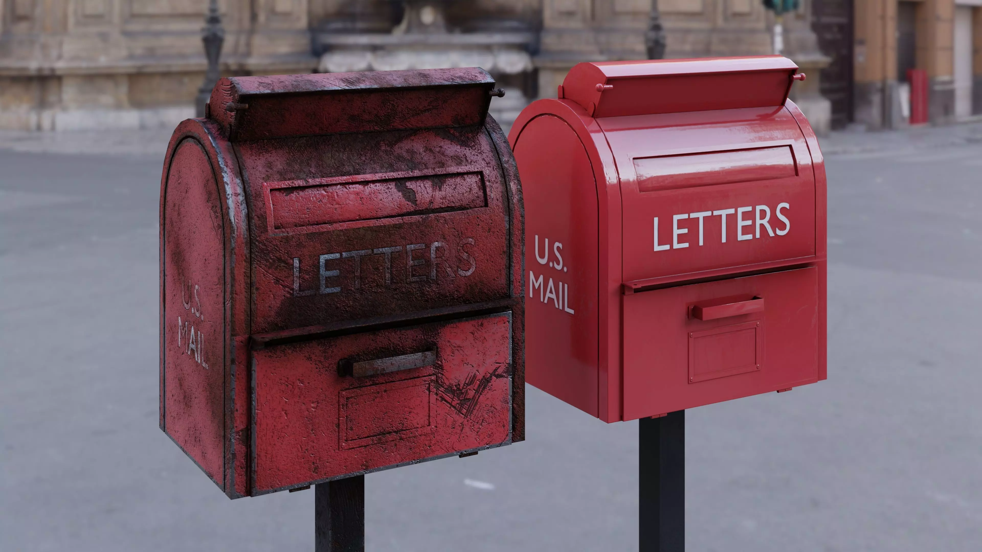 Letter box Low-poly 3D model