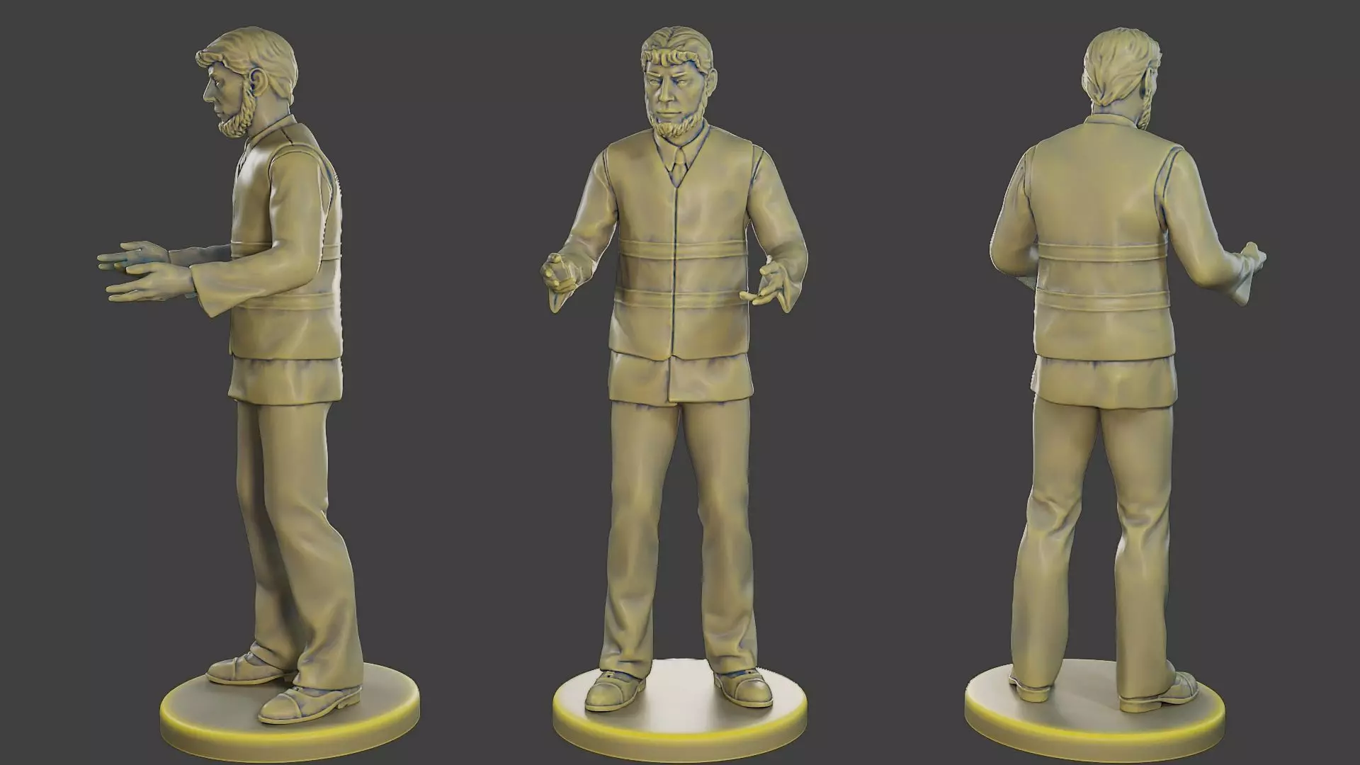 Male Security reflective vest MSRV 006 3D print model_0