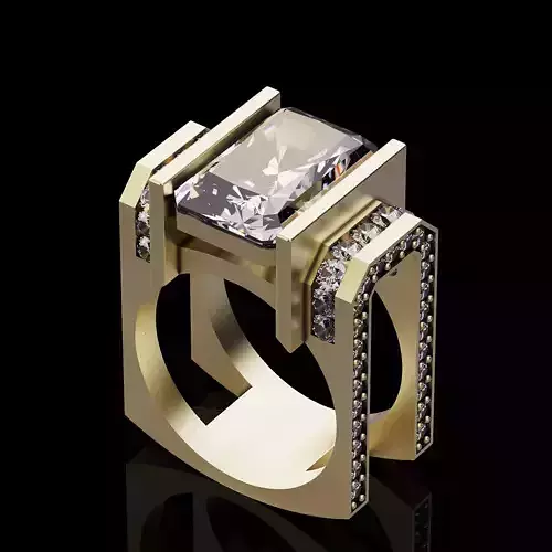 Lux ring silver gold sterling printable jewelry 3D model